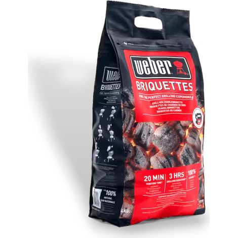 Carbonella bricchetti briquettes accensione veloce 3 ore di brace per barbecue 4 kg WEBER (1/2)