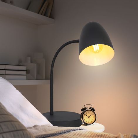 Tischlampe Schreibtischleuchte Tischleuchte schwarz Spot beweglich H 40 cm