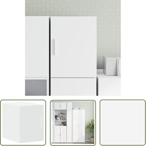 The Living Store Armoire murale blanc 30x42,5x40 cm bois d'ingénierie - Armoire Murale - Meuble Mural - Rangement Mural - Placard Suspendu - Étagère Murale (1/5)