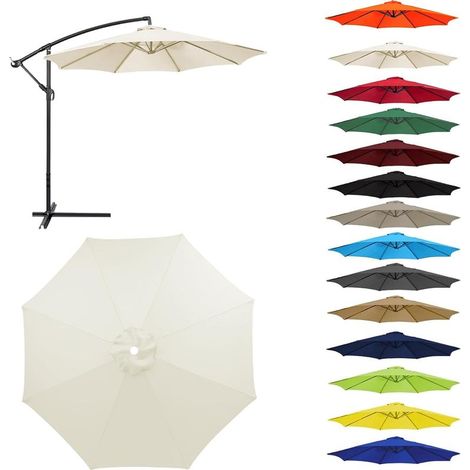 (2.0m 6 ribs,Beige)Auvent De Remplacement pour Parasol 2,0/2,3/2,5/2,7m/3,0m,6 Baleines/8 Baleines Toile De Parasol Déporté Remplacement Pour Cour,Jardin,Plage,Protection UV 50+ (1/5)