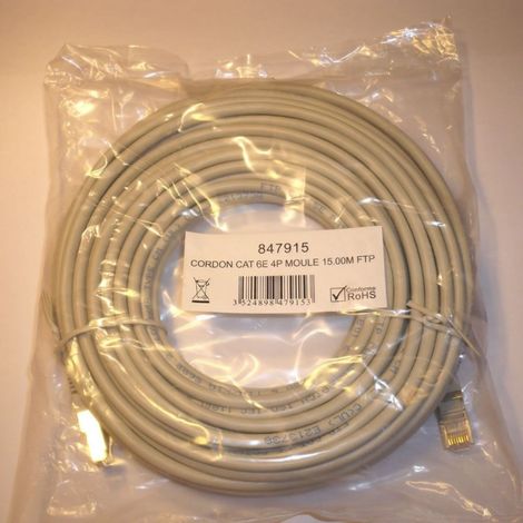 FCC6BM-15M MCL Cordon de brassage RJ45 CAT 6(P) MCL Cordon de brassage RJ45 CAT 6 F/UTP - 15m Gris (P)
