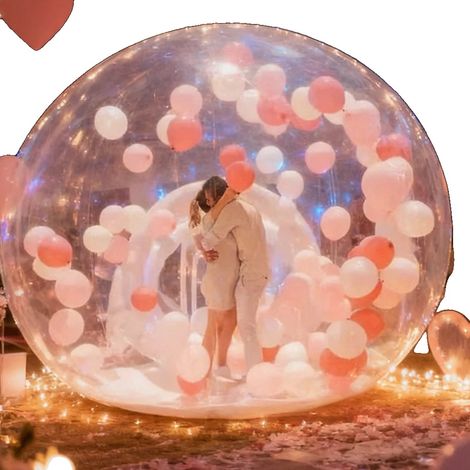 Maison à bulles, matériau PVC transparent gonflable, comprend un sèche-cheveux, 2.5MDia-8.2ft (1/2)