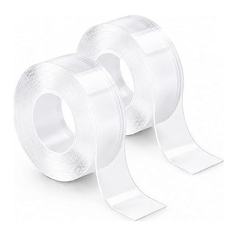 Reusable Adhesive Tape, 3 cm x 5 m, Double Sided Adhesive Transparent Multifunctional Double Sided No Traces for Wall Mounting Kitchen Office (1/5)