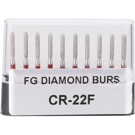 10pcs CR-22F Dentistry Stainless Steel 1.6mm Round Handle Dental Diamond Burs Drills (1/5)
