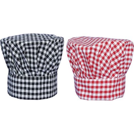 Set di 2 cappelli da chef neri con parte superiore in rete – Cappello da lavoro traspirante e confortevole per uso professionale in cucina (1/5)