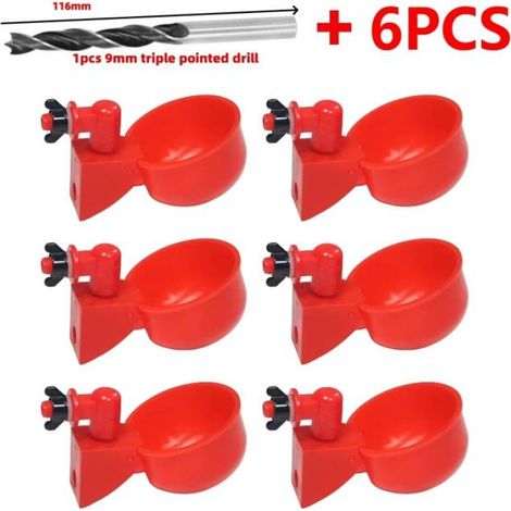 Abreuvoir automatique pour poulets,mangeoire pour oiseaux,ferme de volaille,bol à boire pour poulet,canard,oie- 6pcs[F63876]
