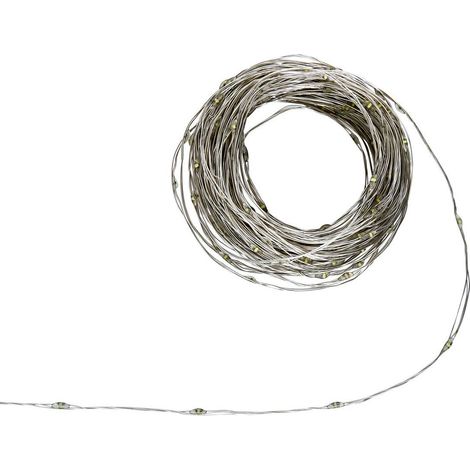 Guirlande lumineuse d'extérieur 20 m 400 LED blanc froid fil cuivre 13 fonctions sur secteur - Atmosphera créateur d'intérieur (1/5)