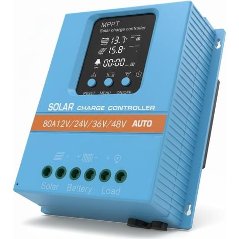 Régulateur Solaire Intelligent 80A MPPT, 12V/24V/36V/48V Auto, Entrée PV Max 100V, Ecran LCD, Double USB, pour Batteries Plomb/LiFePO4 (1/5)