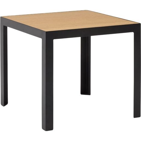 Table d'appoint en Plateau en bois et piètement métal noir ORELIA