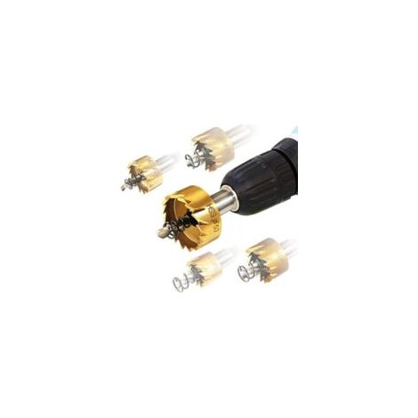 Set di 5 seghe a tazza in acciaio al cobalto HSS, seghe a tazza in acciaio inossidabile, foratura del metallo per utensili elettrici, 16 mm 18,5 mm 20 mm 25 mm 30 mm - Crezuo