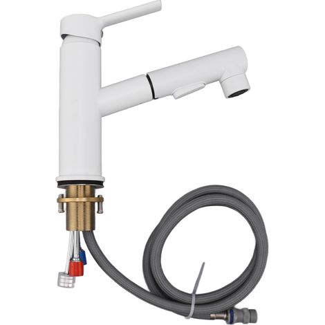 Robinet de cuisine en cuivre, rotatif à 360 degrés, réglable en eau chaude et froide, extractible, pour éviers et bassins de cuisine. (1/5)