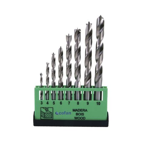 Juego de brocas profesionales para madera de 3mm a 10mm                    4 - 5 - 6 - 8 - 10 mm