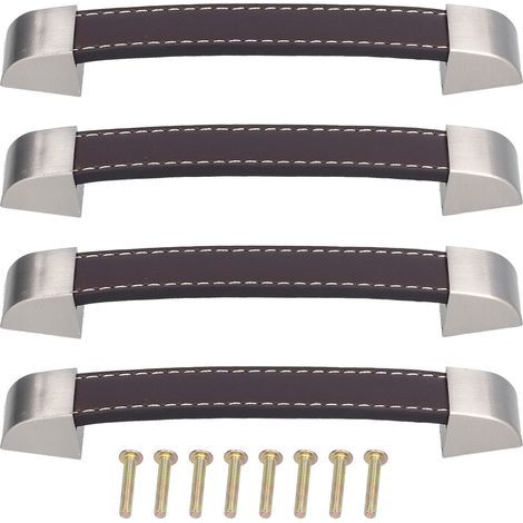 Poignée de meuble marron, 4 jeux de poignées de tiroir rectangulaires pour portes latérales d'armoire, bagages (1/5)