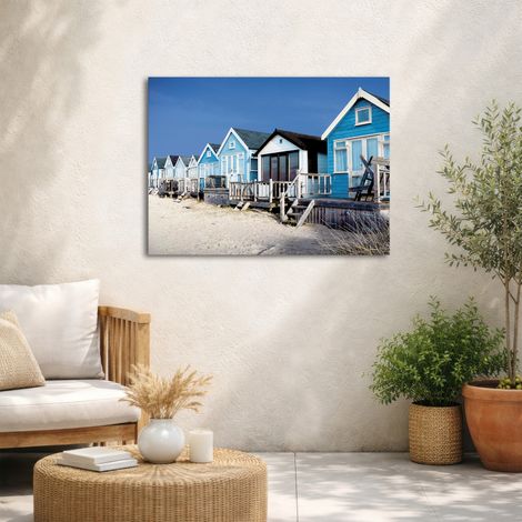 Tableau de jardin Maisons de bord de mer 70 x 50cm Bleu (1/5)