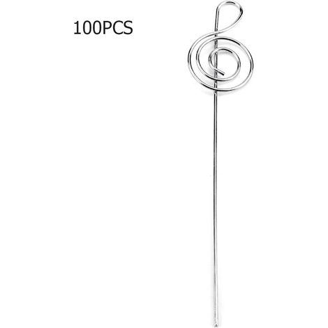 100 Pièces Porte-Photos en Fil Métallique DIY en Forme de Note - Support pour Mémos, Cartes et Images (1/5)