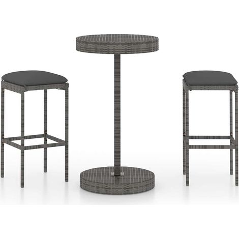 Maison Exclusive - Set muebles bar jardín 3 piezas y cojines ratá (1/5)