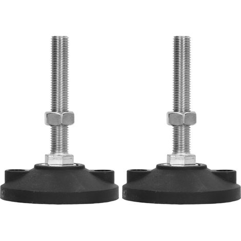 Lot de 2 pieds réglables ronds en nylon M16 pour meubles lourds, visserie rotative de nivellement (1/5)