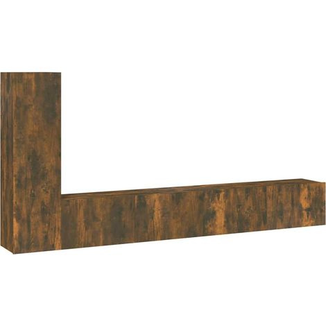 Maison Exclusive - Set Mobili Porta TV 3 pz Rovere Fumo in Legno Multistrato (1/5)