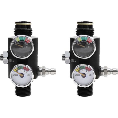 2X M18 Régulateur de pression à double manomètre Valvula Reguladora Valve pneumatique Station de remplissage (1/5)