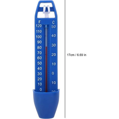 1 thermomètre bleu standard pour piscine, spécification de taille : 16,7 x 3,7 x 3,5 cm. (1/3)