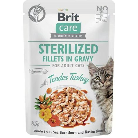 Brit Care Cat Esterilizado Filetes en salsa para gatos esterilizados 85 g - Pavo 85 g