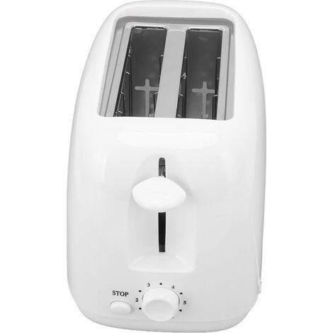 Grille-pain 2 tranches, 6 niveaux de température, petit format, blanc, compact, pour la maison, la boulangerie et le café, prise européenne 220-240 V (1/5)