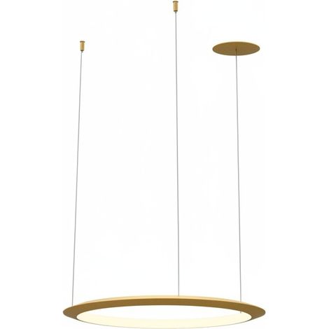 LEDS C4 Circular Plafonnier suspendu LED intégré encastré de 64 cm, couleur or, 39 W, 2700 K, avec variateur Dali