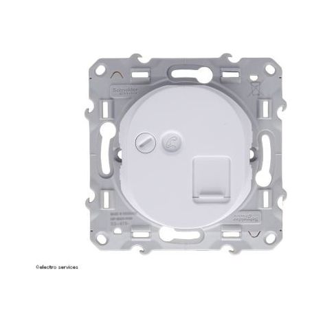 Schneider Electric – Prise RJ45 OVALIS Catégorie 6 STP grade 3 blanche – Pour installation encastrée – Résistante aux agents chimiques – S320476