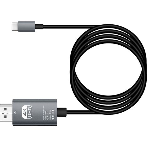 Câble USB-C vers HDMI compatible 4K 16 Gbit/s, mode alternatif DP pour moniteur TV, noir (1/5)