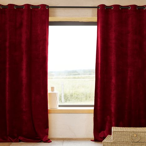 Rideau Ignifugé  M1 en velours premium Bordeaux 140x260 cm