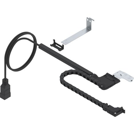 Blum Amperos AC Kabelführung, Kabelmanagement Schublade Steckdosenversteck, einfache Montage, Kunststoff schwarz, 550mm