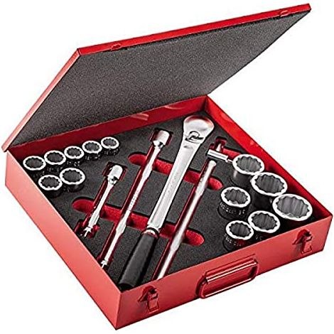 USAG U06120018 612 3/4 PB Cassetta Bussole, Rosso, Set 17 pezzi 612 3/4 PB (1/3)