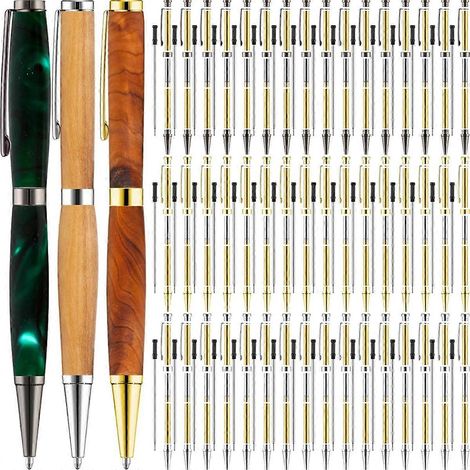 Kit de 60 stylos à mécanisme rétractable pour tournage sur bois, stylos fins de 7 mm en vrac (1/5)