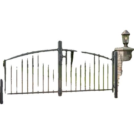 Portail de jardin, matériau en acier, dimensions 299,5 cm x 174,5 cm, adapté aux entrées de patio, construction robuste, design moderne minimaliste (1/5)