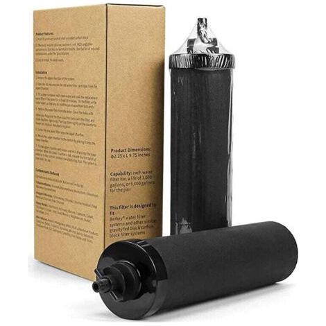 BB9-2 de Remplacement pour Eléments de Purification BB9-2 Black, Doulton Super Sterasyl et Propur Traveller, Nomad, King, Big Series (2 Pack) (1/4)