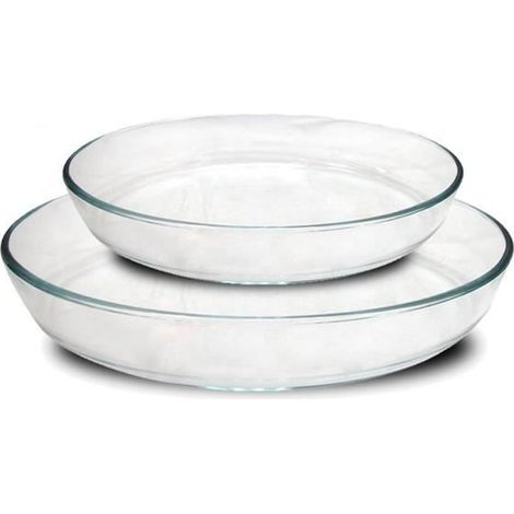 Lot de 2 plats à four moule de cuisson forme oval - Longueur 35 x Profondeur 24 cm - Longueur 26 x Profondeur 18 cm