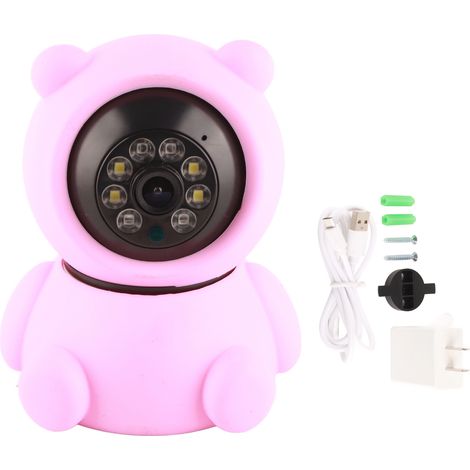 Caméra WiFi PTZ 1080P Rose Ours, vision nocturne, audio bidirectionnel, surveillance domestique CCTV, prise US 100-240V, télécommande (1/5)