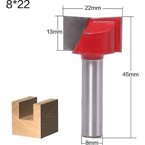 Router Bit Bottom Cleaning Woodworking Router Bit 8mm Shank 8mm Bit Flush Shank Trim Hinge (1/4)