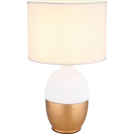 GLOBO Lampada Da Tavolo Ceramica Bianco, 1 x E14 (1/4)