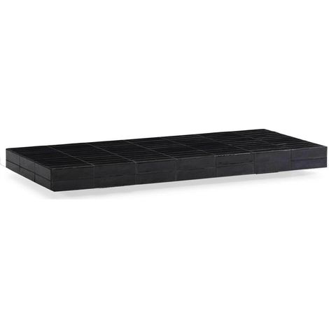 Table basse en céramique au relief graphique - noir (1/5)