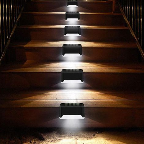 Lampes solaires d'extérieur pour terrasse, escaliers, clôtures et patios. Étanche, à LED, lumière blanche. (1/3)