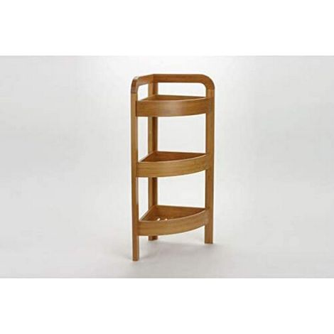ORGANIZADOR DE BAÑO ESQUINERO 3 NIVELES BAMBÚ 23 X23 X61CM