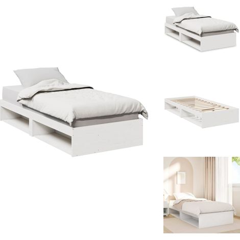 Lit de jour sans matelas blanc 90x190 cm bois de pin massif - Lit De Repos - Lits De Repos - Canapé-lit - Lit D'appoint (1/5)