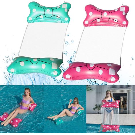 Piscine gonflable, 2 hamacs aquatiques, hamac gonflable, matelas pneumatique 4 en 1, piscine, jeux d'eau, accessoires de piscine, tapis de natation portable pour adultes et enfants (1/5)