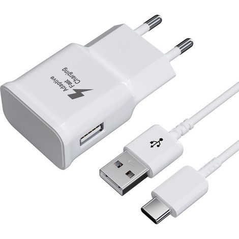 Chargeur Rapide pour Samsung Téléphone, Chargeur Rapide Adaptatif Chargeur USB Mâle avec Câble de Charge USB Type C Compatible avec Galaxy A13 5G, S10, S9, S8 Plus, A51, A52, A53 5G, A33, A40 (1/5)