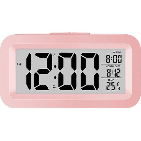 Réveil Numérique LCD Avec Calendrier Et Thermomètre - Bureau Bureau Voyage Décoration Intérieure - 1 Pièce (1/5)