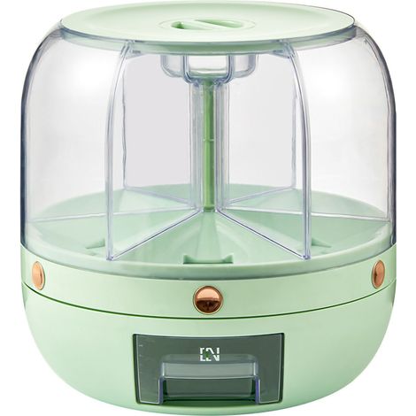 Boîte de Rangement pour Grains Transparente Rotative Grande Capacité avec Séparateurs pour Cuisine (1/5)