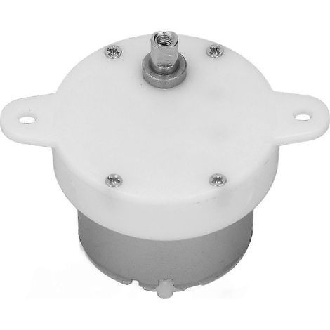 Moteur réducteur de vitesse à courant continu 10 tr/min, à couple élevé, de forme cylindrique, avec engrenage silencieux et bornes, 12 V (1/2)