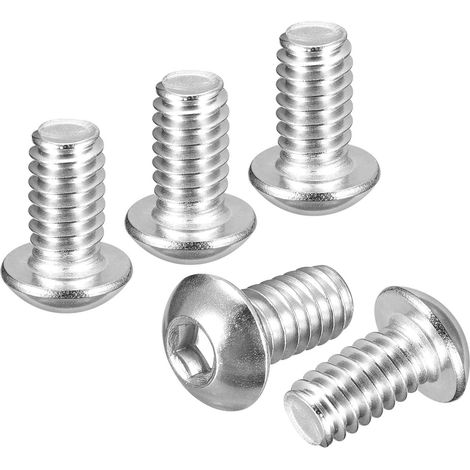 Vis A Tete Bombee A Empreinte Hexagonale 1/4"-20x1/2" - Lot De 90 - Pour Road Bicycle, Mountain Bike, Auto, Motorcycle - Acier Inoxydable 304 Finition Blanchie (1/5)
