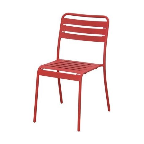 CENTRALE BRICO Chaise De Jardin En Acier Café Rouge Cherry